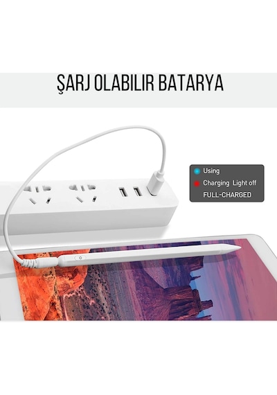 Honor Pad X9 Uyumlu Eğime Göre Çizgi Kalınlığı Değişen Şarjlı Dokunmatik Ekran Kalemi Stylus Pen
