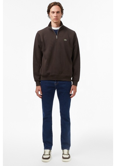 Lacoste Men's Classic Fit Neck Zip Sweatshirt Yarım Fermuarlı Yüksek Yaka Pamuklu Sweatshirt Kahverengi Lacoste Men's Classic Fit Neck Zip Sweatshirt Yarım Fermuarlı Yüksek Yaka Pamuklu Sweatshirt Kahverengi