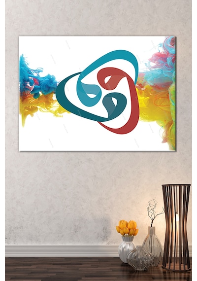 Üçlü Vav Dini İslami Vav Harfi Hat Sanatsal Kanvas Tablo (8 Farklı Ölçü) 40 x 60