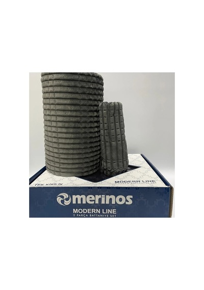 Merinos Modern Line Tek Kişilik 2 Parça Battaniye Seti Antrasit