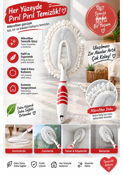 5'li Fırça Seti - Banyo, Bulaşık, Lavabo, Toz Alma Ve Halı, Yer Fırçası - Tek Set İle Tüm Işler