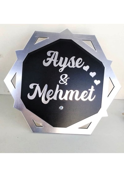 Sevgiliye,sözlüye,nişanlıyai Eşe Altıgen Kişiye Özel Masa Dekor
