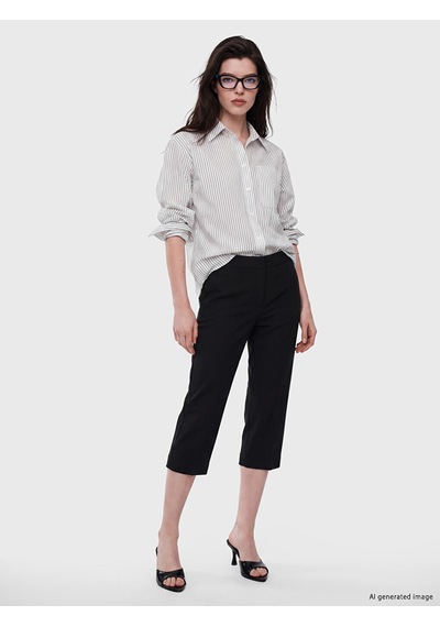 Lcw Comfort Siyah Beli Lastikli Kadın Kapri
