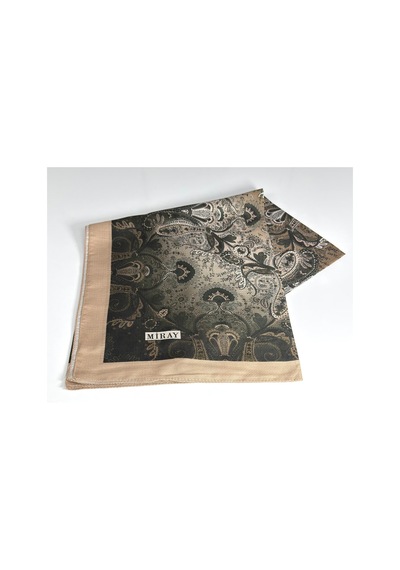 Miray Nevada Büyük Boy Organik Pamuk Eşarp - 120 X 120 - 06453 Gold-yeşil