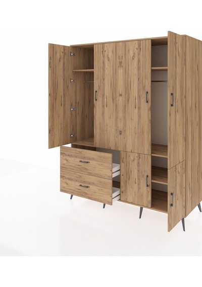 Kronos Gardrop 5 Raflı 2 Çekmeceli 2 Askılı 176x59x221 Çam-çam Çam Kronos Gardrop 5 Raflı 2 Çekmeceli 2 Askılı 176x59x221 Çam-çam Çam