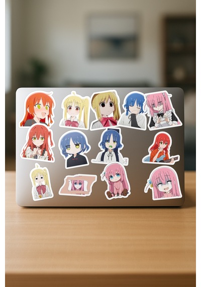 Bochi The Rock Anime Telefon Laptop Bullet Journal Sticker Paketi 25 Adet Çok Renkli