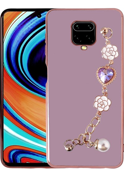 Xiaomi Redmi Note 9s Kılıf El Tutamaçlı Kamera Korumalı Zore Taka Silikon Kapak Mor