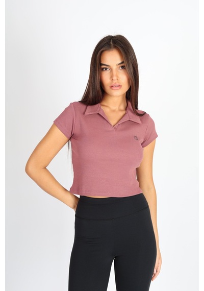 Soft&Basic Polo Yaka Ve Patlı Kaşkorse T-shirt Bakır