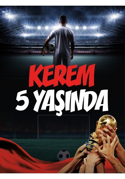 Futbol Temalı Doğum Günü Afişi - 70x100 Cm