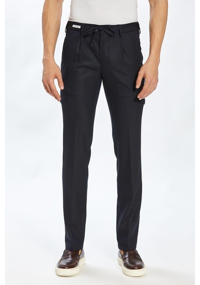 Ecer Liffey Pleated Kargo Pantolon-lacivert Lacivert