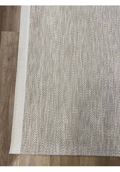 Hoom Rugs 1147 Bej Krem Sisal Plus Jüt Halı Siyah