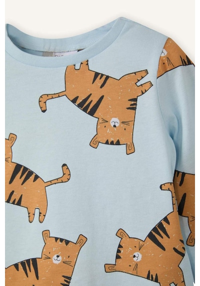 Defacto %100 Pamuklu Kaplan Desenli 2'li Pijama Takımı Erkek Bebek G8834A526SP