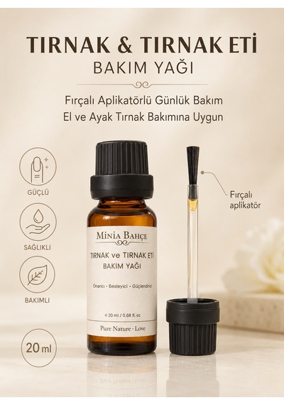 Minia Bahçe Tırnak Ve Tırnak Eti Bakım Yağı 20 Ml Fırçalı Aplikatörle Yoğun Bakım