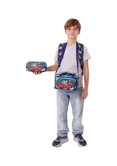 Kaukko Kids Surf Yeşil - Lacivert Renk Erkek Çocuk Üçlü İlkokul Okul Çantası Seti/takımı - Setkk-l5354a Çok Renkli