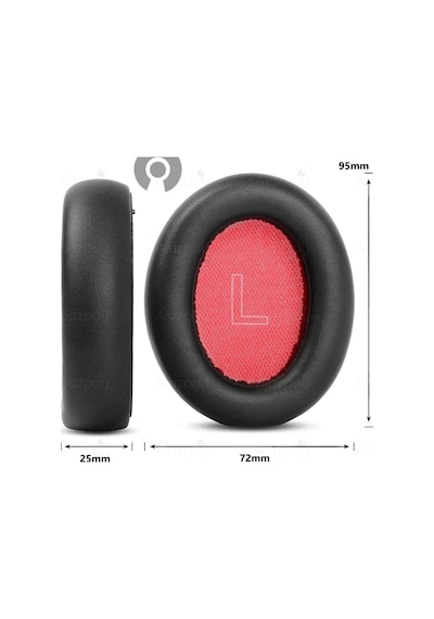 Anker Soundcore Life Q10 Q10 Bt Uyumlu Hafızalı Köpük Özellikli Kulaklık Sünger Yastığı Deri Kırmızı
