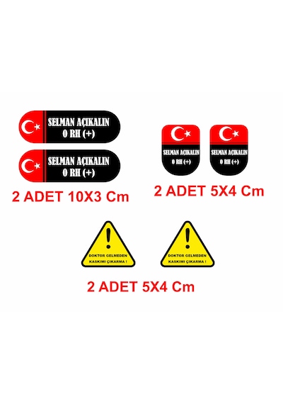 Sticker Dizayn Kişiye Özel Kan Grubu Sticker Seti - Araba Oto Motosiklet Karavan Cam Sticker -00320 Diğer