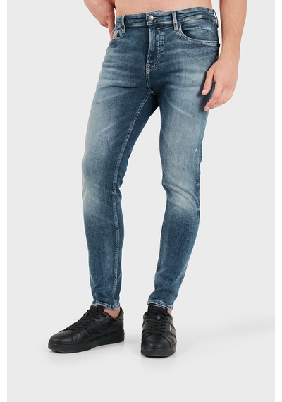 Boss Pamuklu Slim Fit Dar Paça Jeans Erkek Kot Pantolon 50566096 436 Lacivert