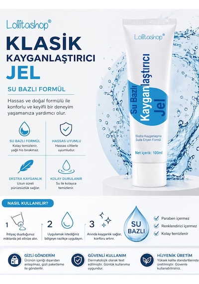 Su Bazlı Aromasız Ekstra Kayganlaştırıcı Jel 100 Ml Sade Kokusuz Kayganlaştırıcı Jel