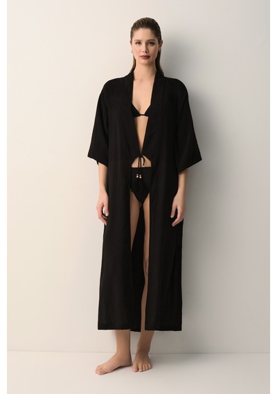 Suwen Otto Kimono Sba26430012 Siyah