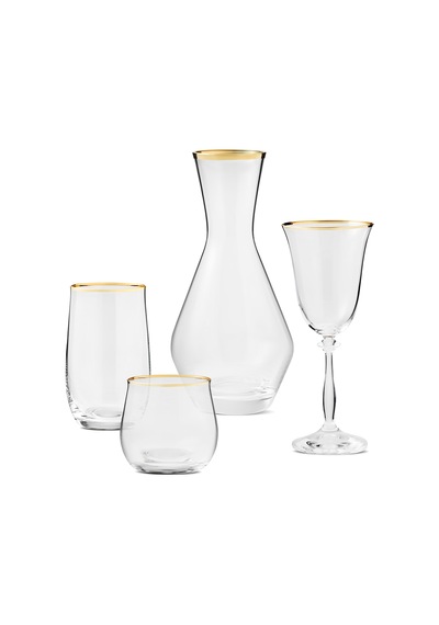 Evaliza Crystalite 2 Gold 37 Parça 12 Kişilik Su Seti Çok Renkli