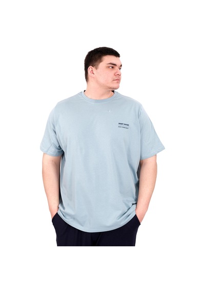 Mode Xl Büyük Beden Erkek T-shirt Bisiklet Yaka Forever U25023 Mavi Mavi