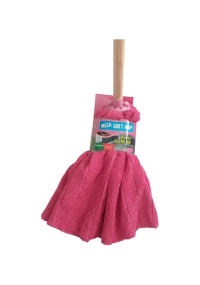 Mega Soft Xl Mikrofiber Paspas Büyük Boy Yedek Ucu Ve Ahşap Sapı Takım