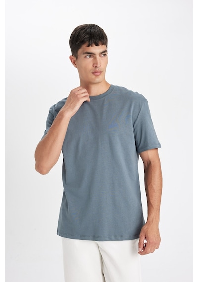 DeFacto %100 Pamuk New Regular Fit Bisiklet Yaka Basic Düz Kısa Kollu Tişört V7699AZ24SPGR89