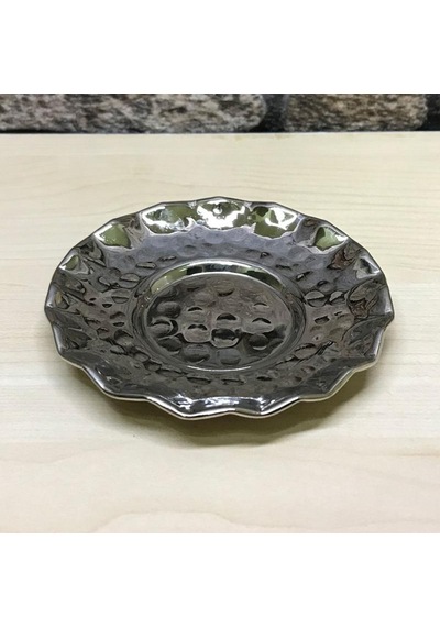 Çirtlikli Bakır Çay Tabağı Gümüş