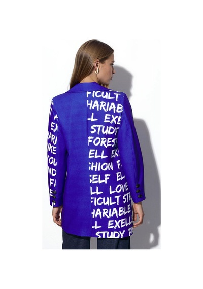 Hiccup Msn Oversize Krep Blazer Ceket Kobalt Mavisi