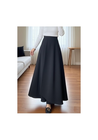 Unika Boutique Yandan Bağlamalı Tesettür Uzun Etek Siyah
