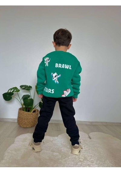 Cg Kids Brawl Stars Temalı Erkek Çocuk 3 İplik Şardonlu Alt Üst Takım Süper Kalite Kumaş Sırt Baskı Yeşil Cg Kids Brawl Stars Temalı Erkek Çocuk 3 İplik Şardonlu Alt Üst Takım Süper Kalite Kumaş Sırt Baskı Yeşil