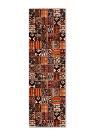 Dekoratif Halı Kaymaz Taban Leke Tutmaz Yıkanabilir Kilim Özel Ölçü Salon Halısı 3046