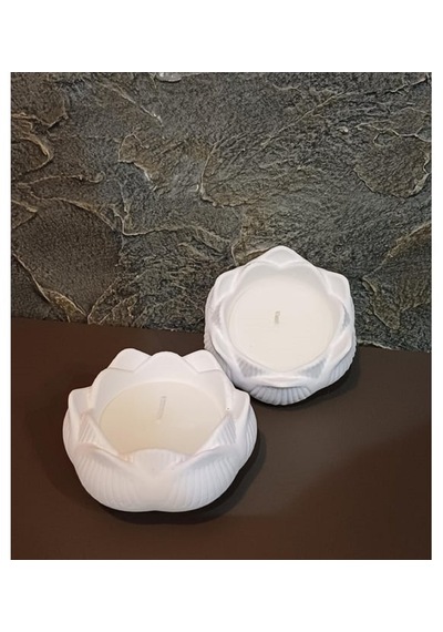 El Yapımı Mumlu Lotus Pudra Pembe - Beyaz - Açık Kahverengi - Koyu Füme