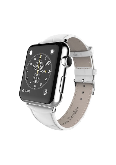 Ally Apple Uyumlu iOS  Watch 7 45Mm 6-5-4 44Mm Deri Kordon Kayış Crocodile 3