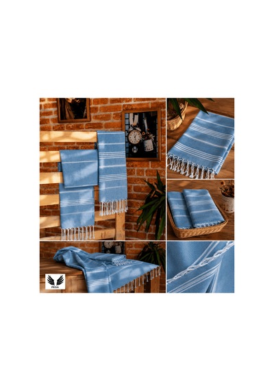 Pega Sultan Peştamal %100 Koton Koyu Turkuaz Plaj Havlusu 90 x 170 CM