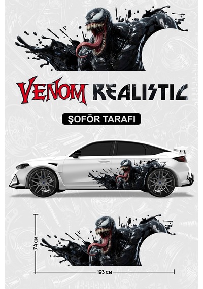 Venom Realıstıc Yan Gövde Kaplama Sticker Şoför - 825574607