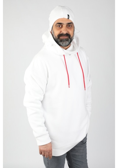 Balins Unisex Kapüşonlu Polar  Beyaz
