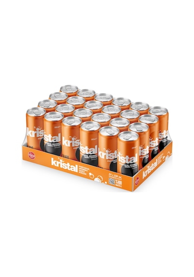 Kristal Portakal Aromalı Şekersiz Gazlı İçecek 330 ml 24'lü