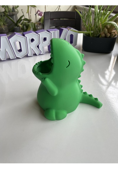 Sevimli T-rex Dinozor Kalemlik - 15 Cm Yeşil