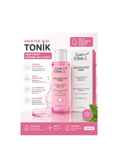 Salicylic Acid Tonik 200 Ml Akne Karşıtı Gözenek Sıkılaştırıcı Tonik