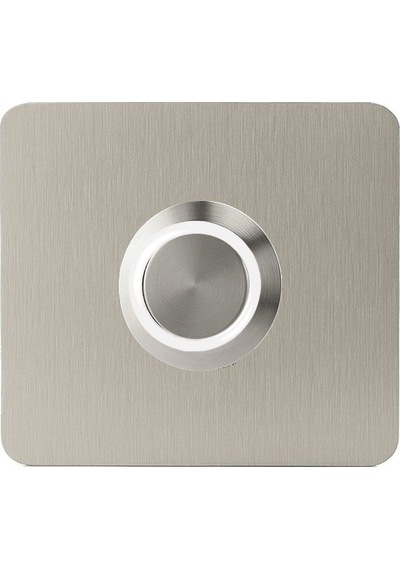 Lockway Z-401b Paslanmaz 304 Kare Zil Butonu 52x52mm Beyaz Led
