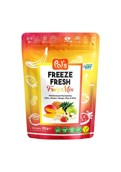 5 Adet Pols Freeze Fresh Fruit Mix Kuru Meyve Dondurulmuş 20 G 100 G