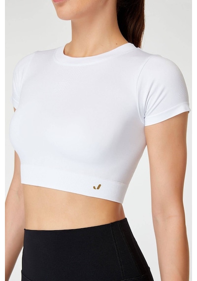Jerf Captiva Yumuşak Dokulu & Esnek Crop Top Beyaz