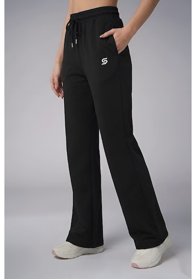 Sapeur Kadın Soft Touch Comfort Fit Bol Paça Spor & Günlük Pantolon Siyah