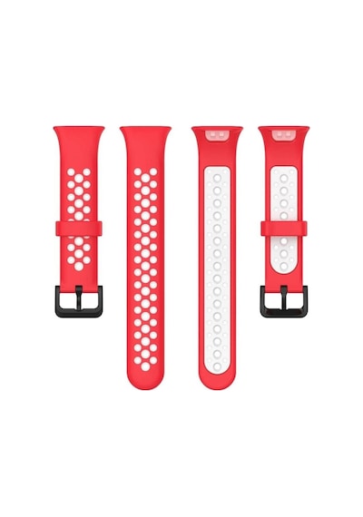 Koodmax Xiaomi Mi Band 7 Pro Uyumlu Spor Çift Renk Delikli Silikon Kordon Kayış