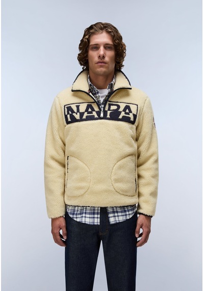 Napapijri T-archive Fleece Hz Erkek Polar-33985 Bej
