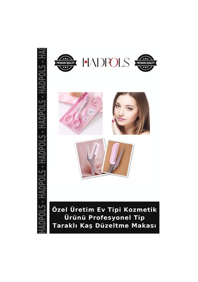 Özel Üretim Ev Tipi Kozmetik Ürünü Profesyonel Tip Taraklı Kaş Düzeltme Makası
