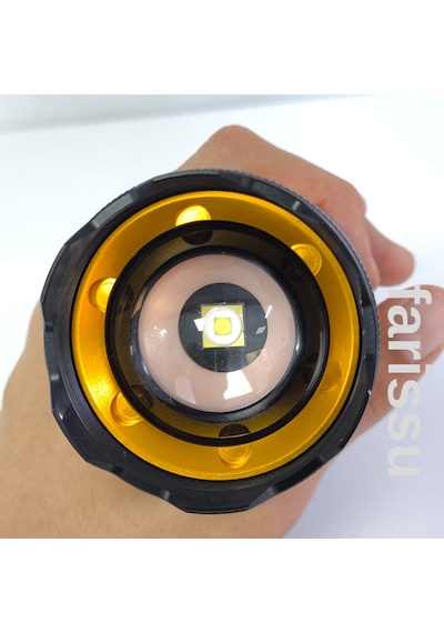 Rt-453 50w 1000 Lumen 4800 Mah 1-1,5 Km Menzilli Sarjli El Feneri Siyah