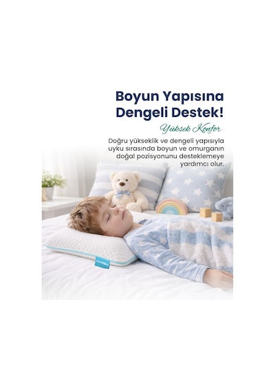 Viscofoam ViscoKidz Ortopedik Çocuk Yastığı Visco Yastık 67.5x33x6cm