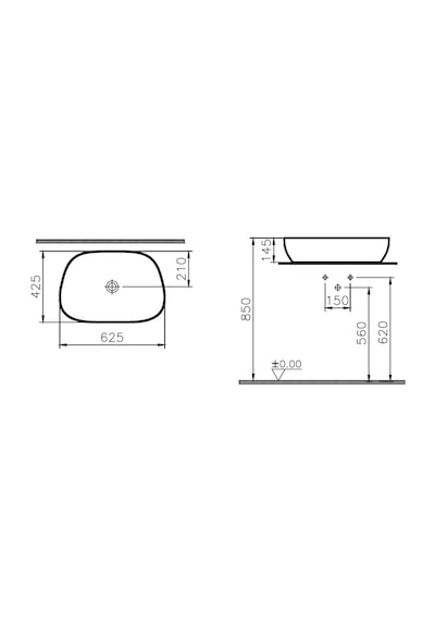 VitrA Outline Tv Lavabo VitrA Clean 63 CM Beyaz 5993B403-0016